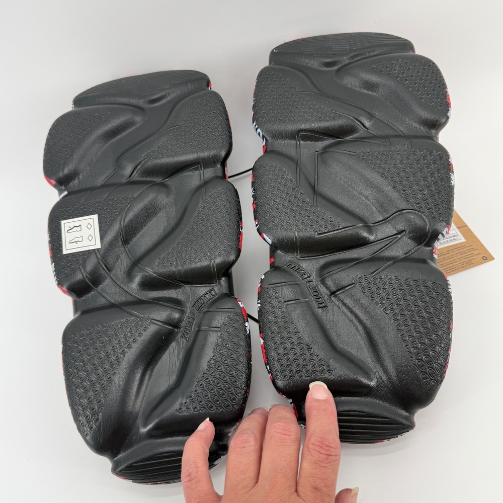 Champion Meloso Squish Smile Slides Sandals Mens Size 9 Black Red Pool Comfy NEW - Picture 6 of 8